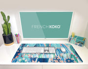 Large Mouse Pad Long Desk Mat Keyboard Pad Desktop Accessories Home School College Decor Supplies Pretty Extended Mousepad Big Office Essentials Women Girls XL Plant Pink Green Cute Cactus