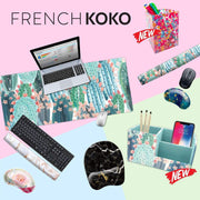 Large Mouse Pad Long Desk Mat Keyboard Pad Desktop Accessories Home School College Decor Supplies Pretty Extended Mousepad Big Office Essentials Women Girls XL Plant Pink Green Cute Cactus