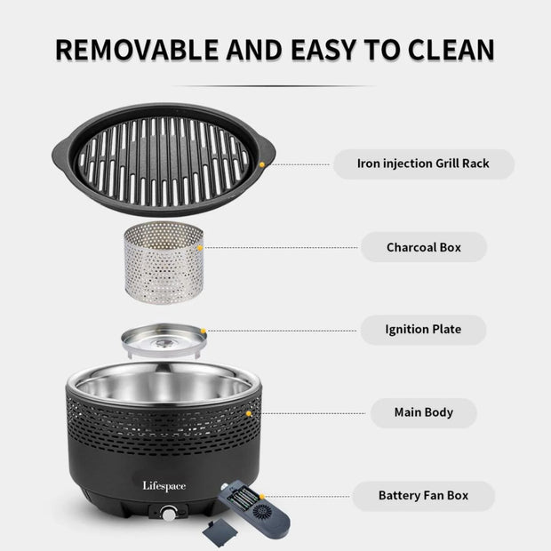 Portable Lightweight Charcoal Grill with FREE Dome Lid & Carry Bag
